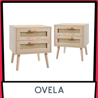 Set of 2 Ovela Ava 2-Drawer Bedside Table Product Image