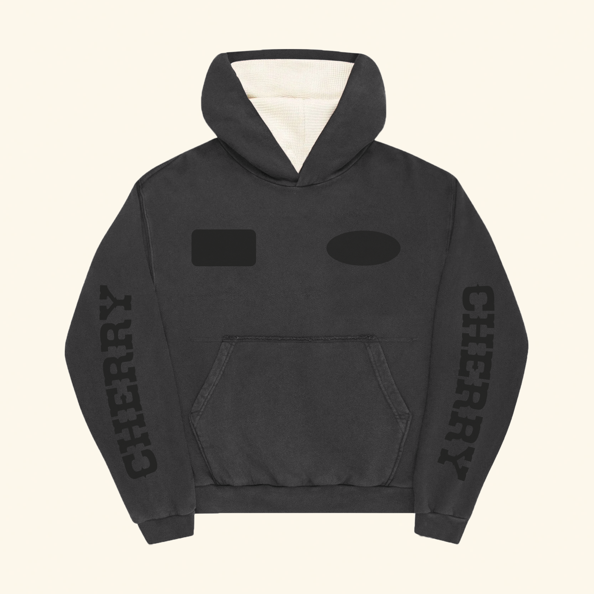 Image of Sun Faded Patch Thermal Hoodie (Vintage Black)