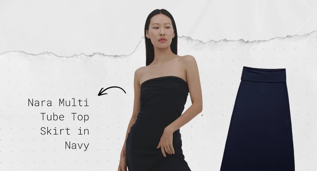 Nara Multi Tube Top Skirt in Navy&nbsp;