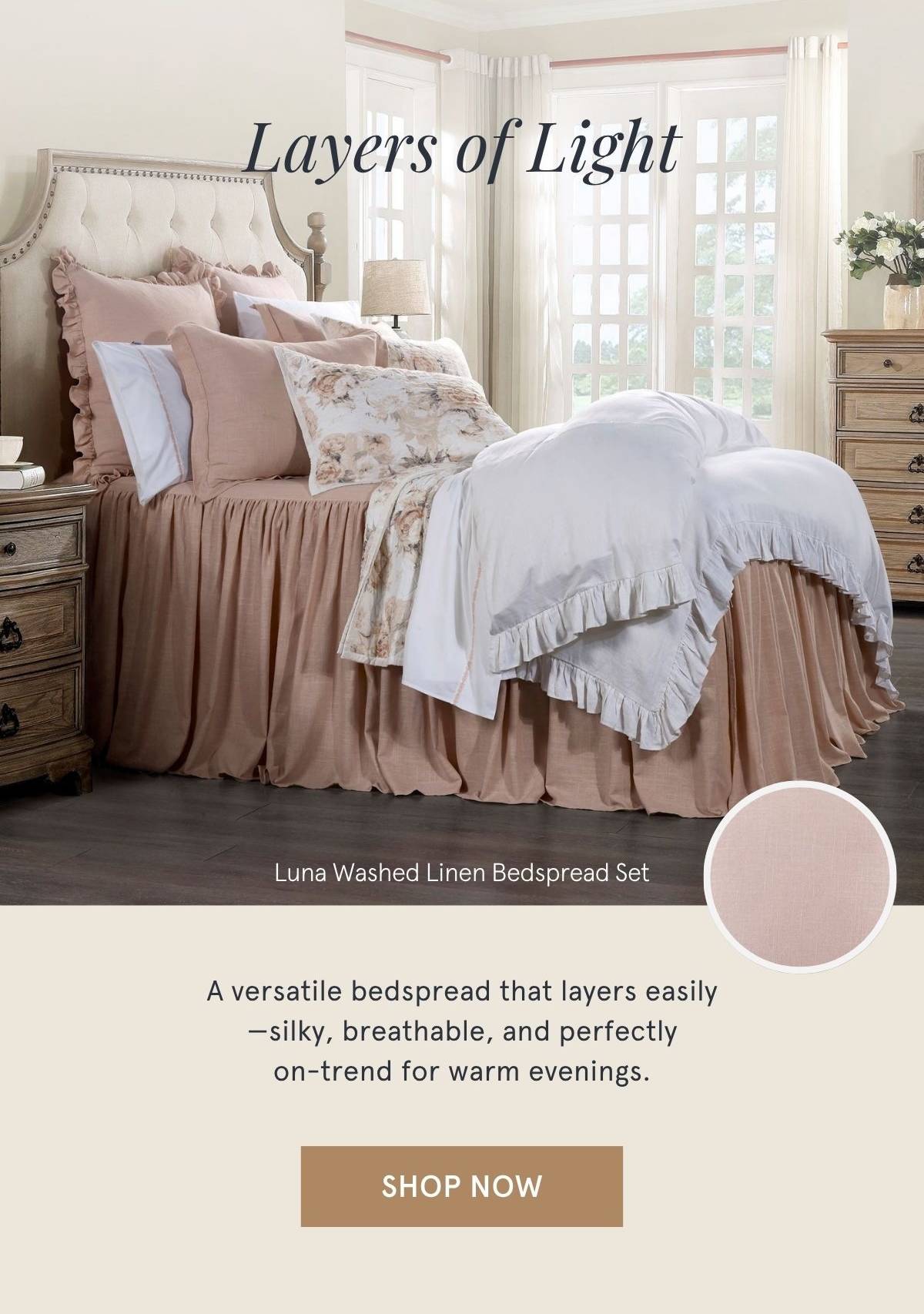 Luna Washed Linen Bedspread Set