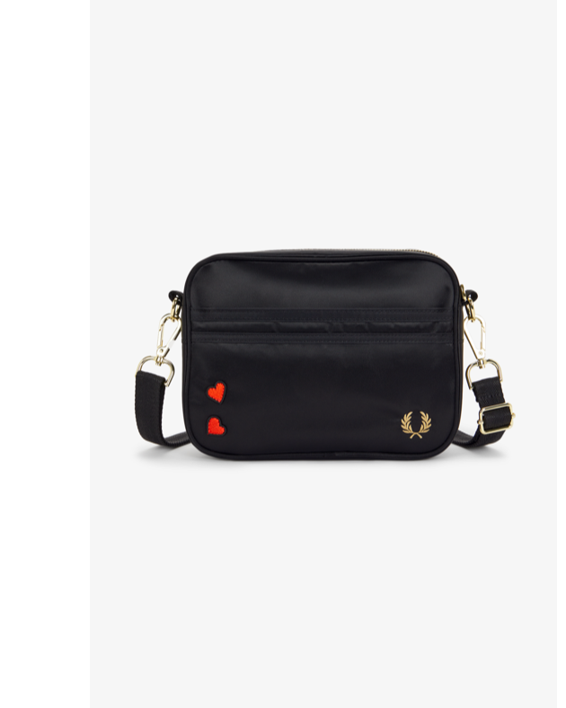 Mini messenger shoulder bag in black from the Amy Winehouse collection