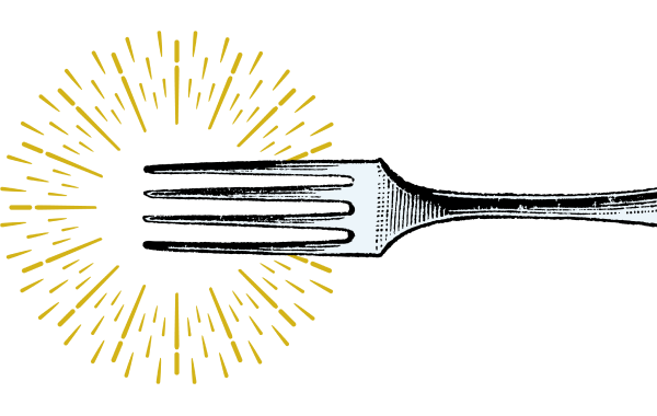 Sun and fork graphic
