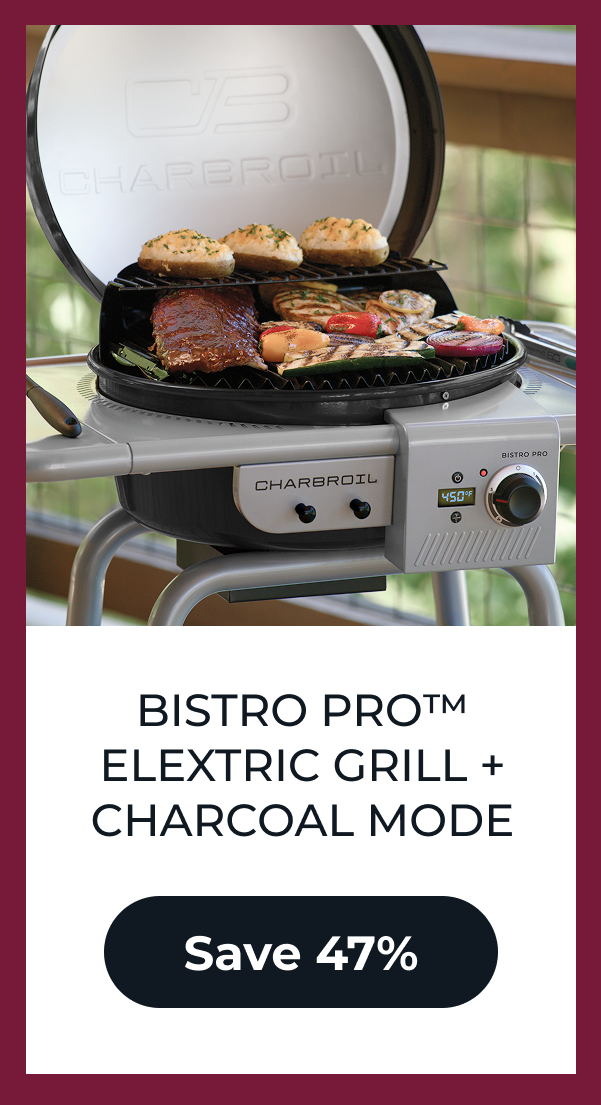 Bistro Pro™ Elextric Grill + Charcoal Mode