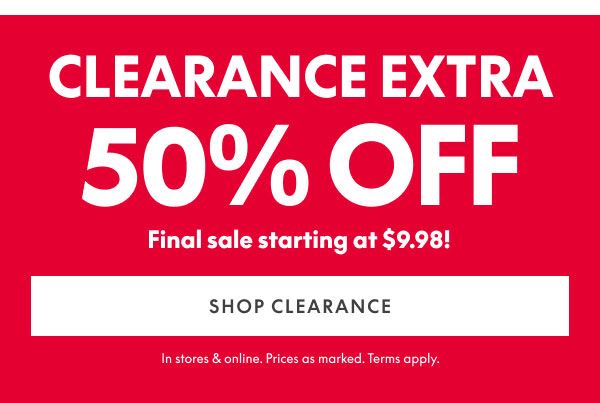 50% Off Clearance