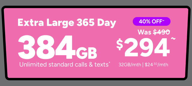 Kogan Mobile - 384GB for $294 ~