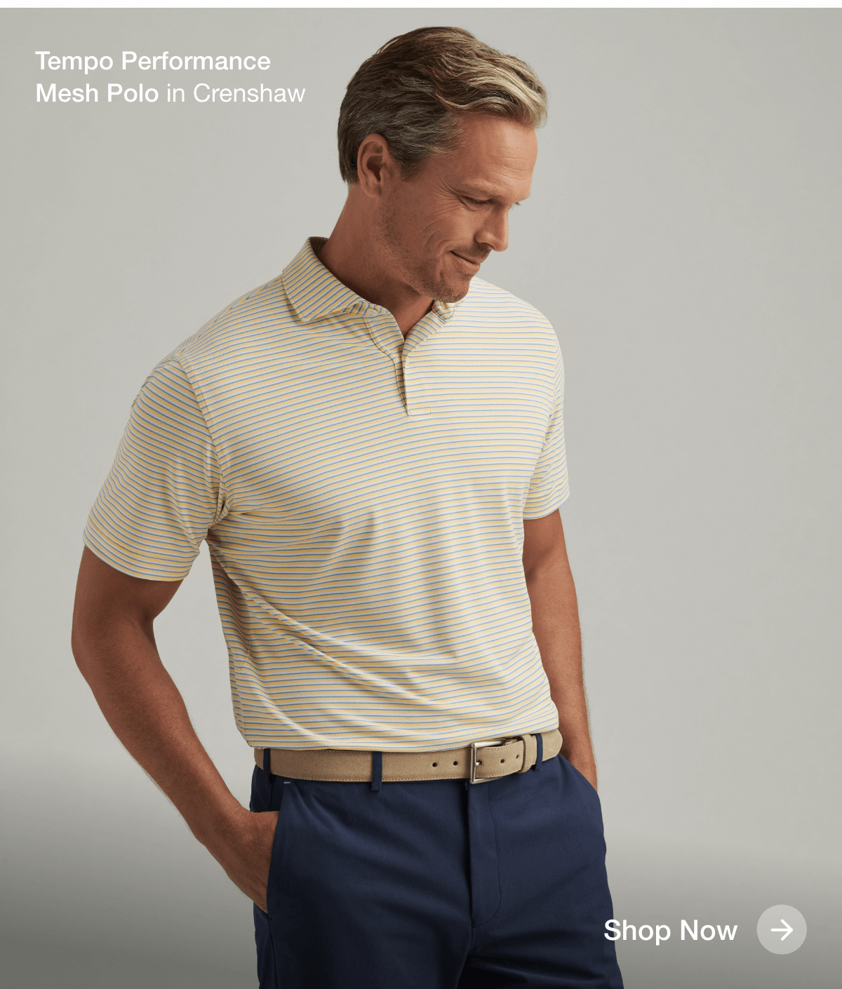 Tempo Performance Mesh Polo in Crenshaw - Shop Now