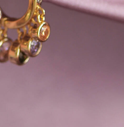 Pastel Stone Drop Hoop Earrings