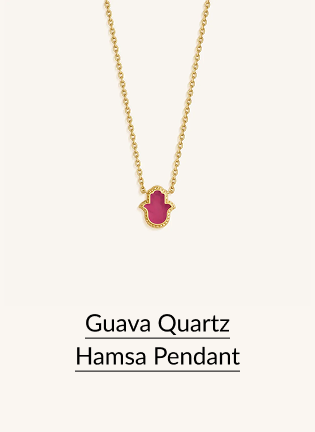Guava Quartz Hamsa Pendant