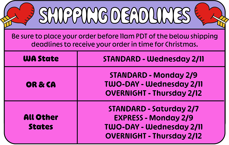 VALENTINE SHIPPING DEADLINES
