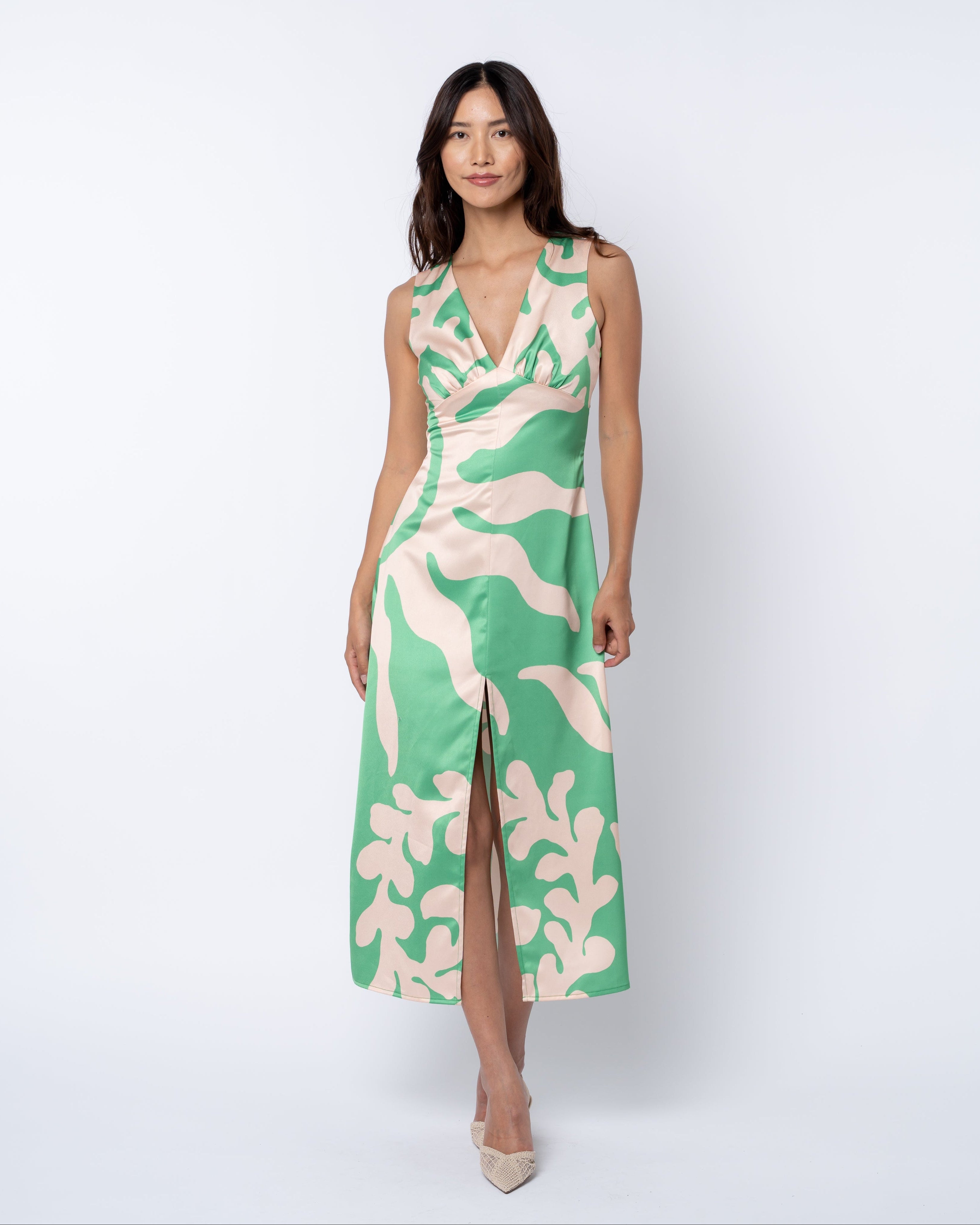 Image of Penny Zodiac Print Open Back Midi Dress