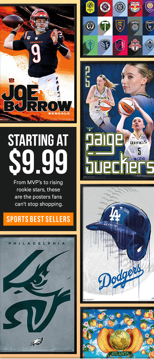 Starting at $9.99 - From MVP’s to rising rookie stars, these are the posters fans can’t stop shopping.