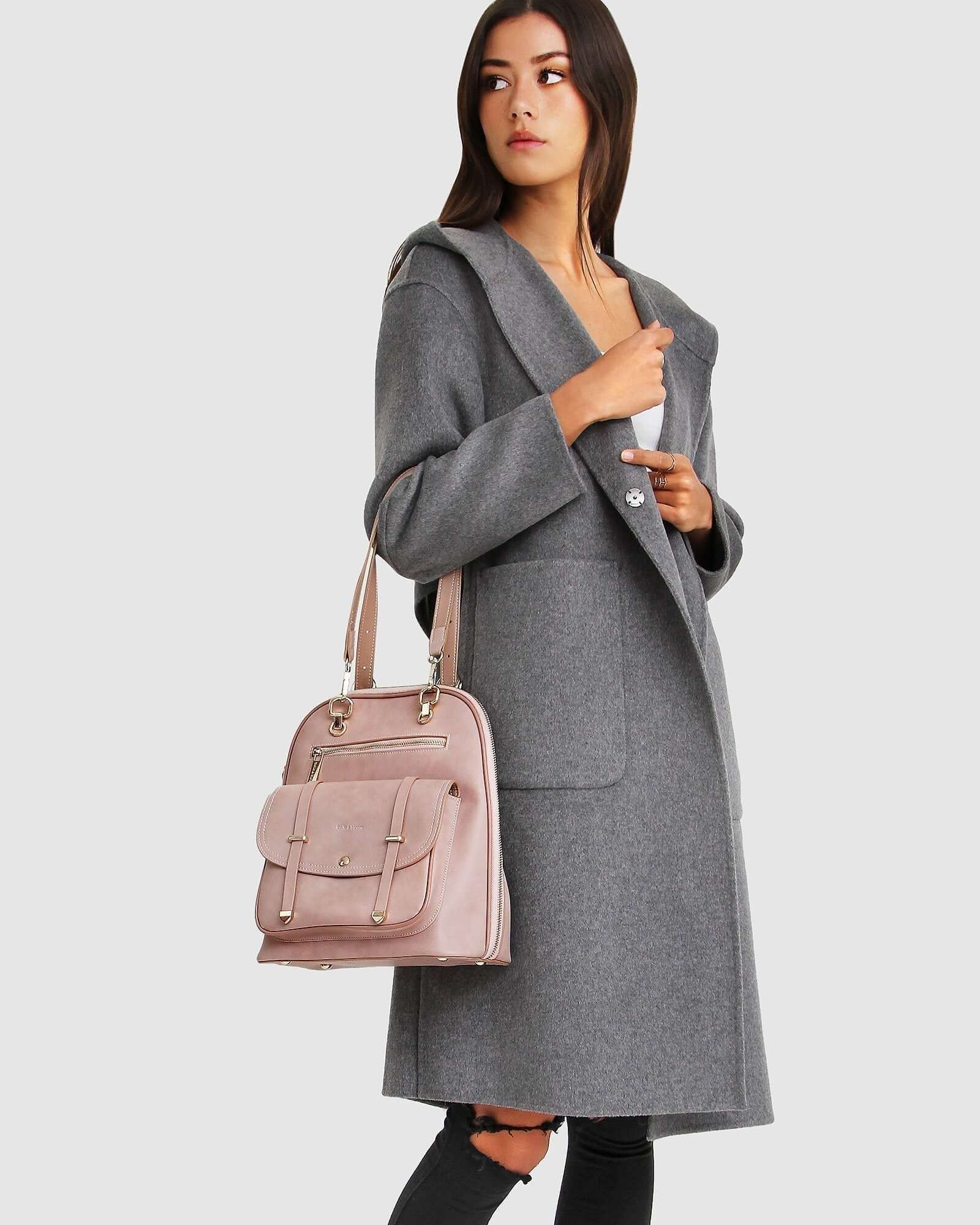 Image of Walk This Way Wool Blend Oversized Coat - Dark Grey