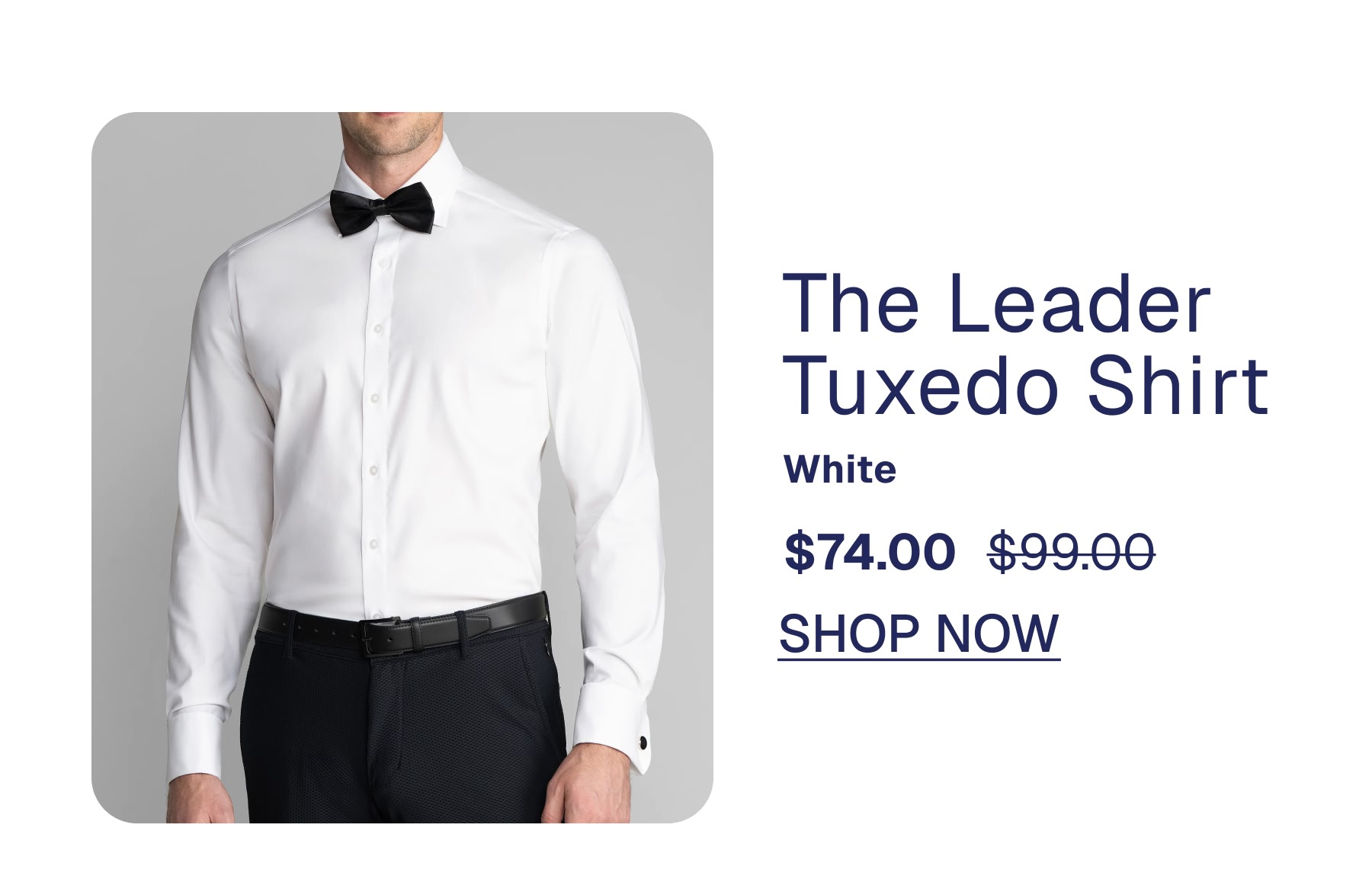 The Leader Tuxedo Shirt White