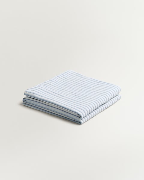 Image of Linen Blend Flat Sheet – Stripes
