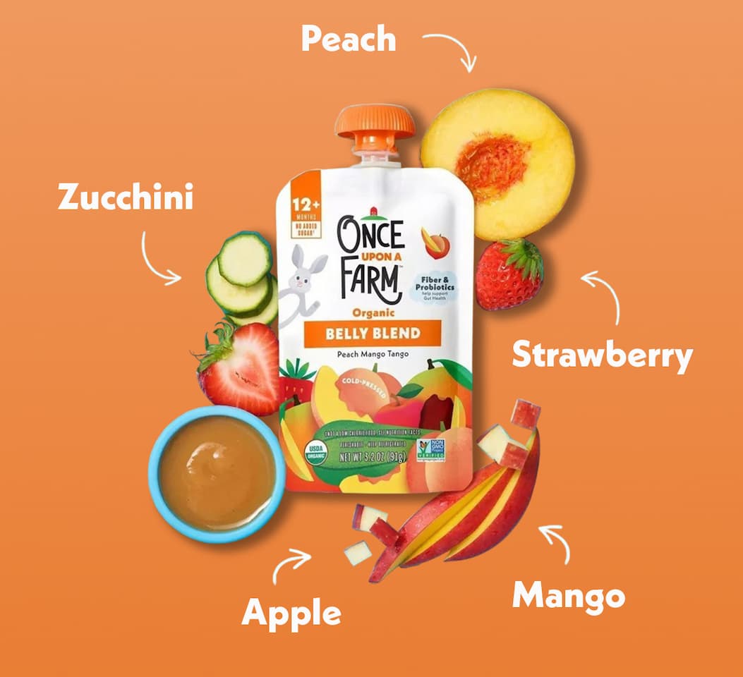 Fiber & Probiotics Plus Peach, Strawberry, Mango, Apple, and Zucchini
