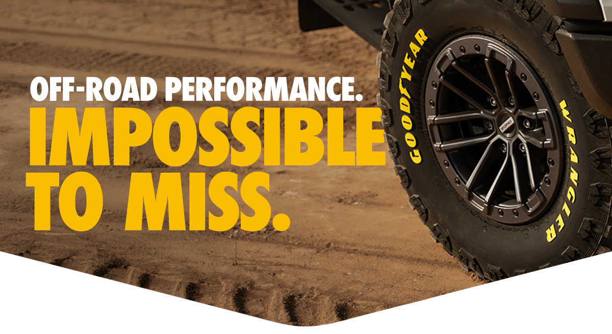 Off-road performance. Impossible to miss.|Picture of a Wrangler Boulder MT® Pro Yellow™ tire