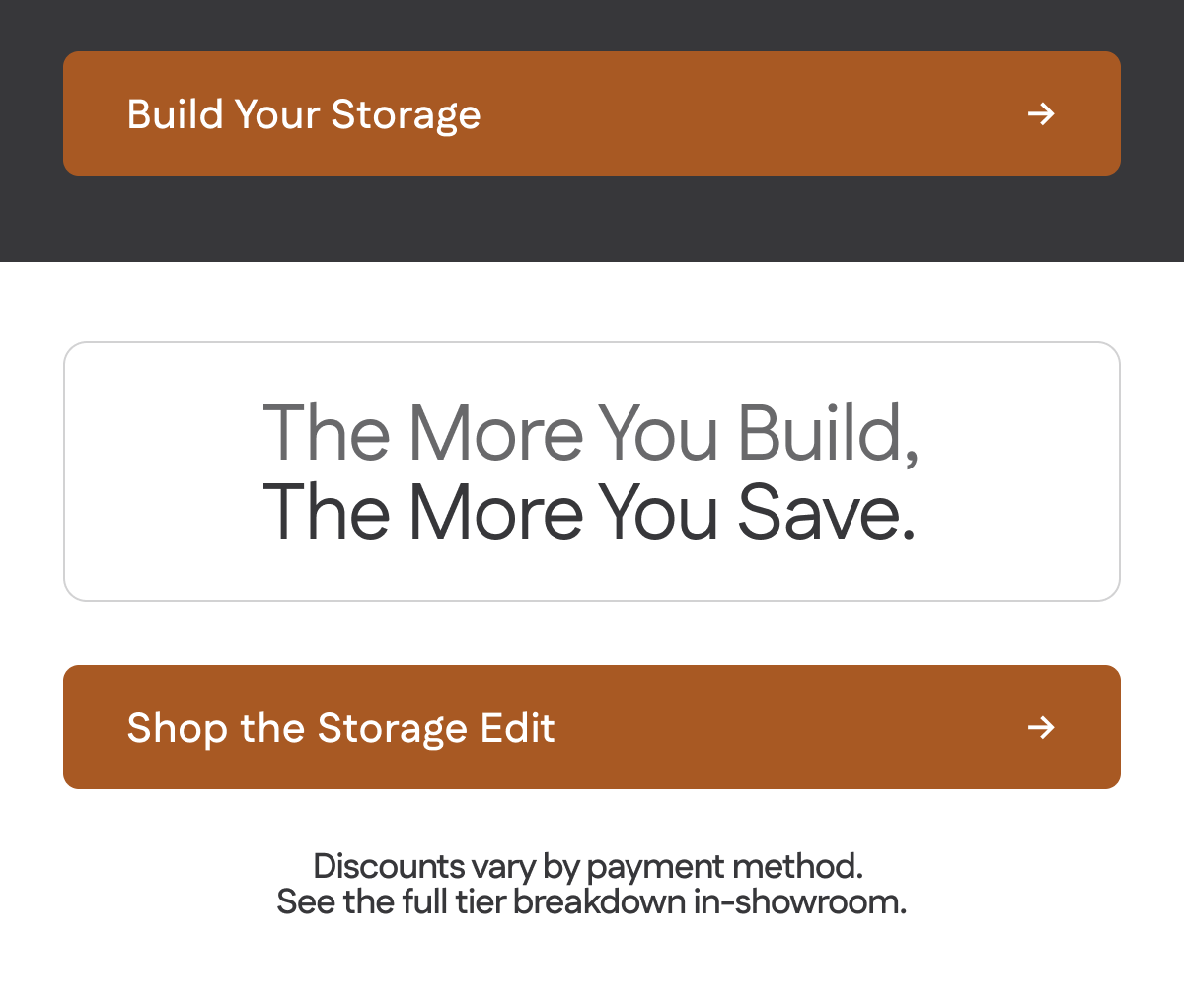 The more you build, the more you save.