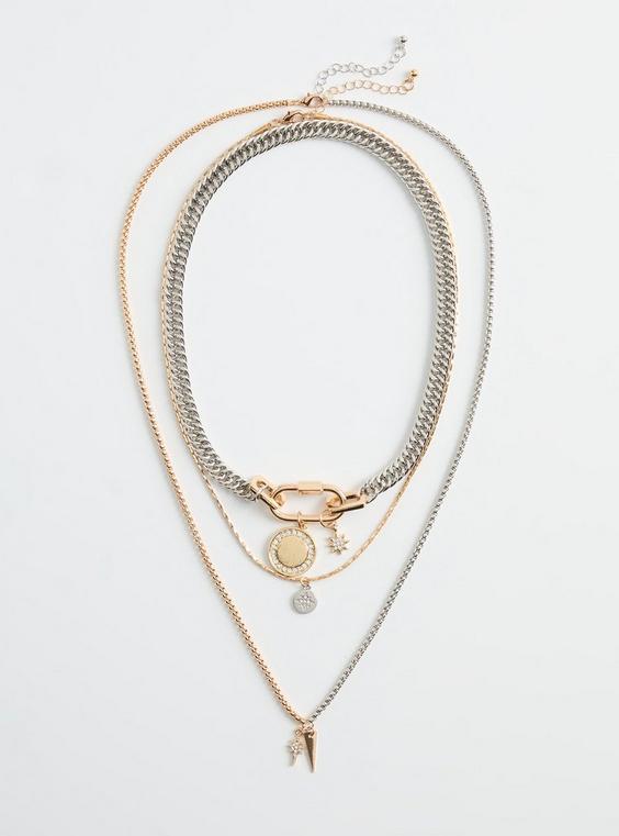 Carabiner Link Layered Necklace