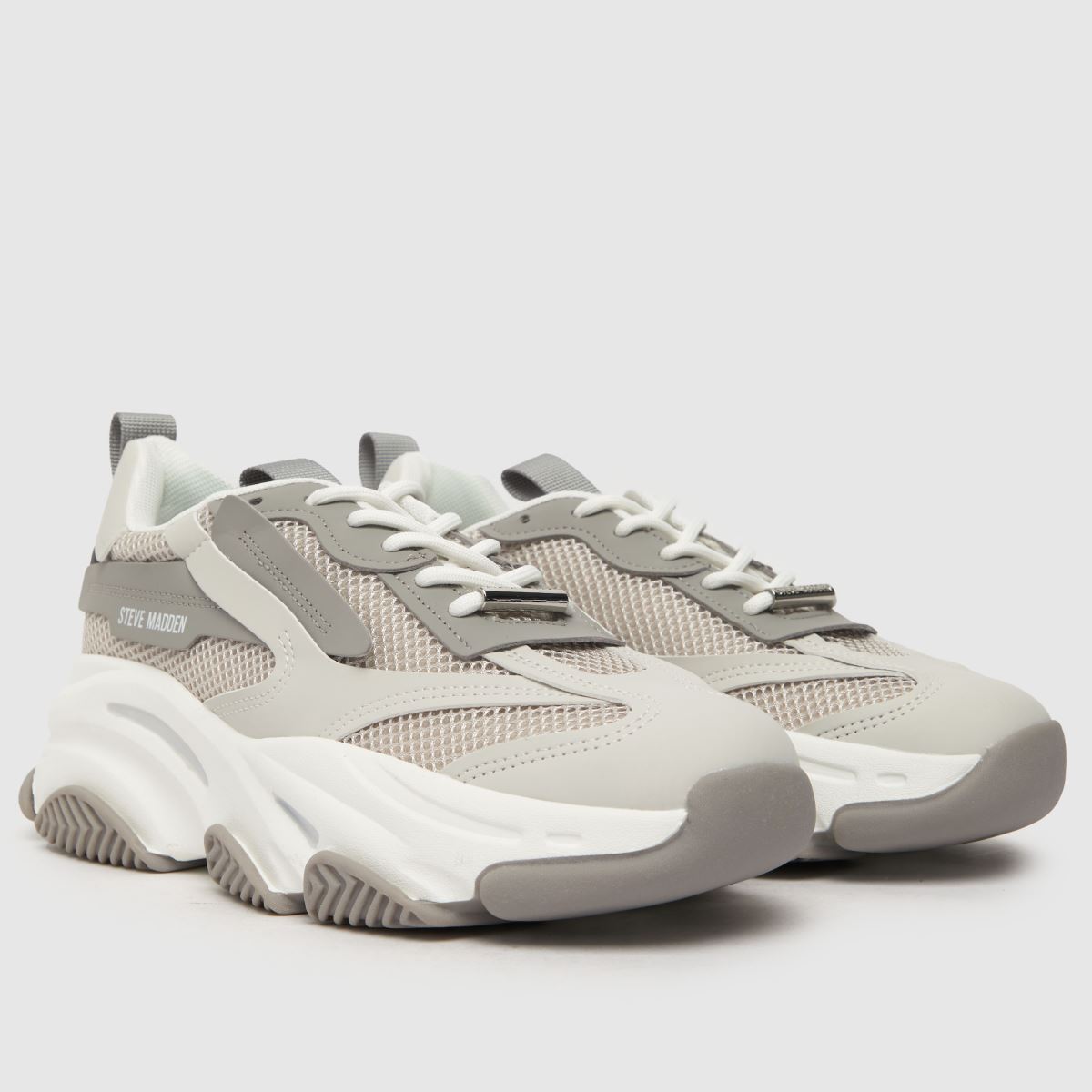 An image of grey Steve Madden trainers