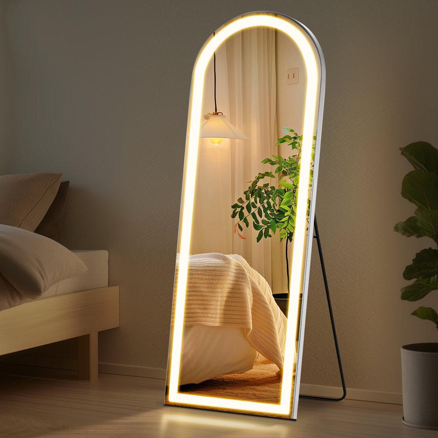 Led Full Body Mirror Arched Wall Mounted Free Standing Leaning