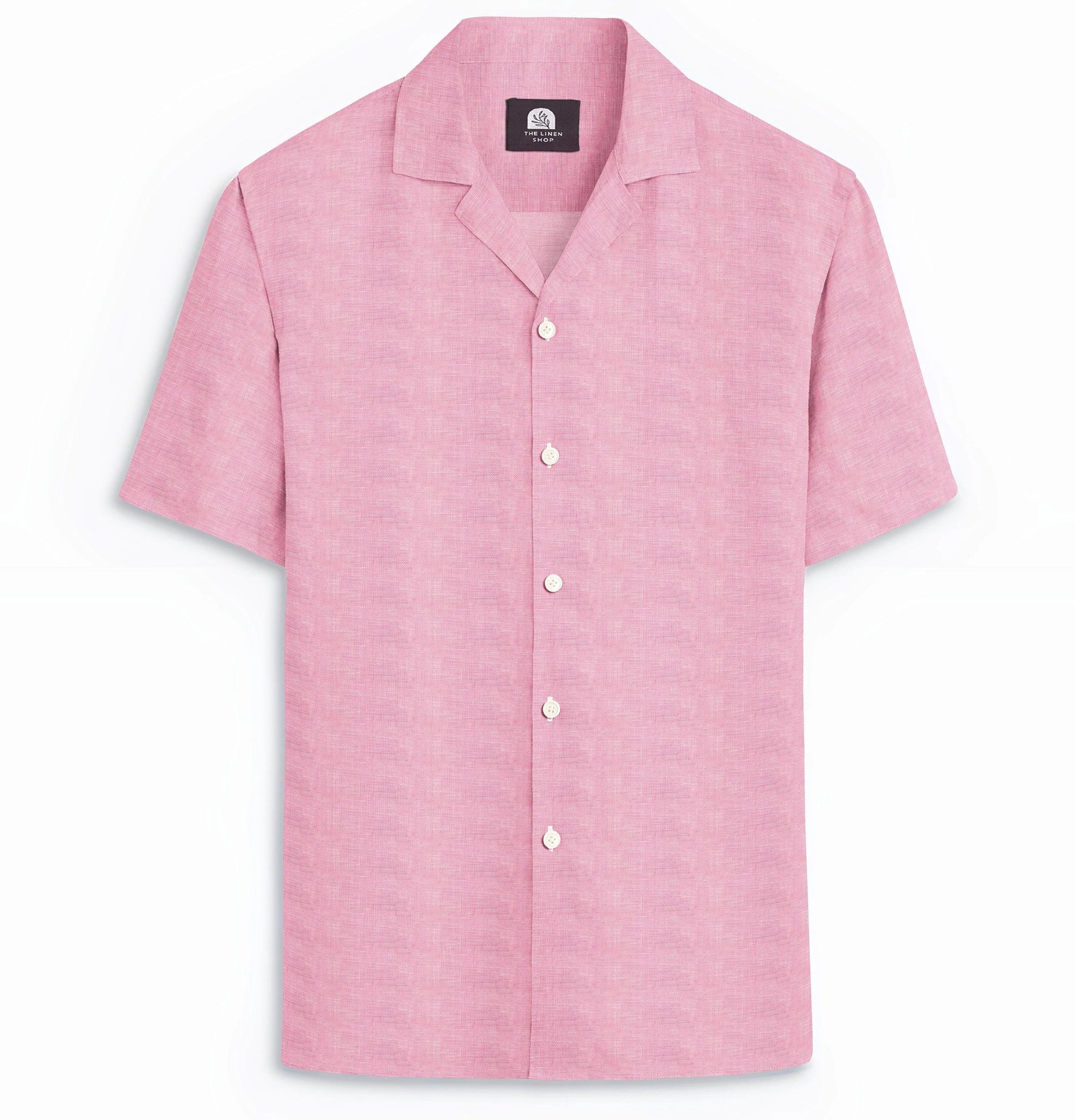 Image of Camp Collar Linen Shirt in Pink