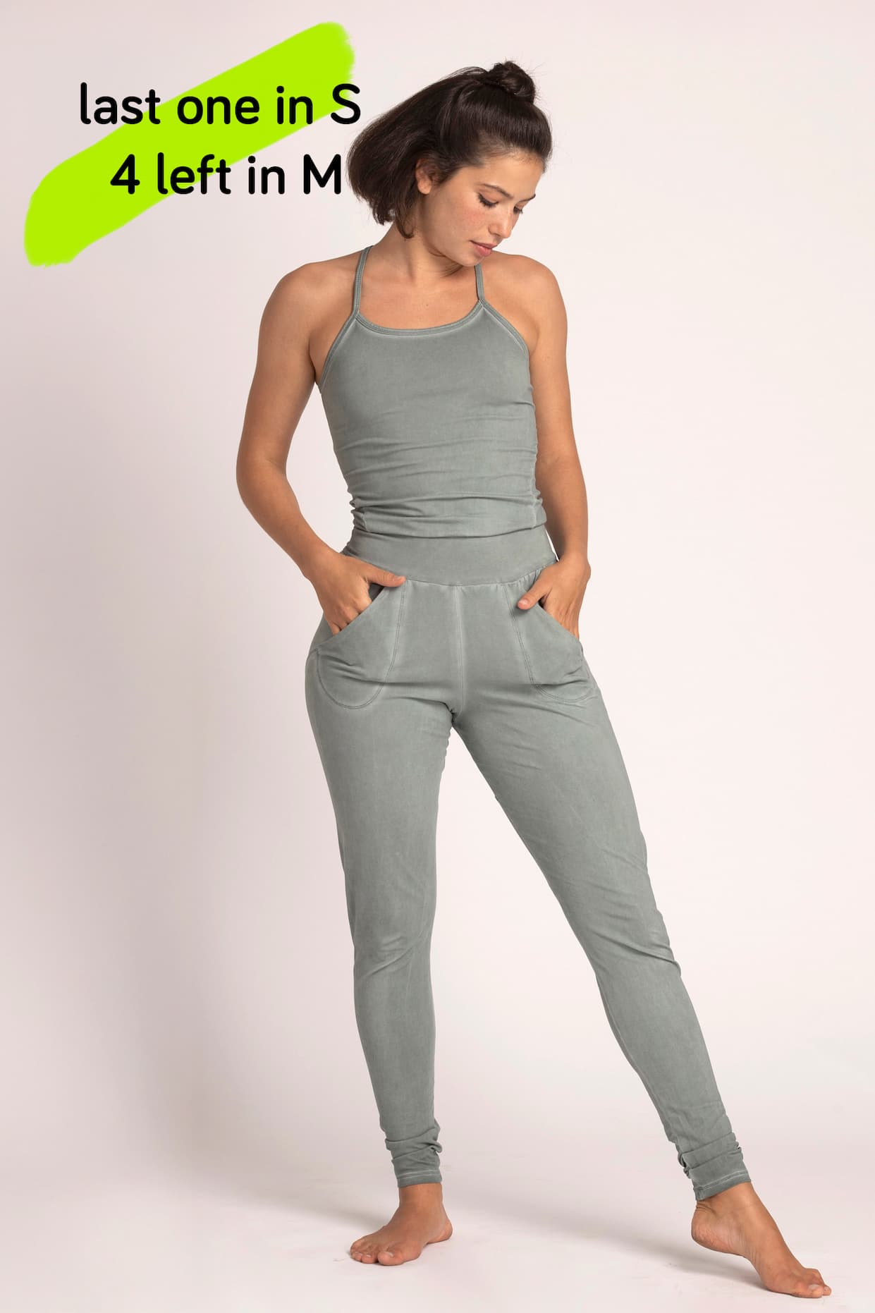 smoked jade long yoga jumpsuit