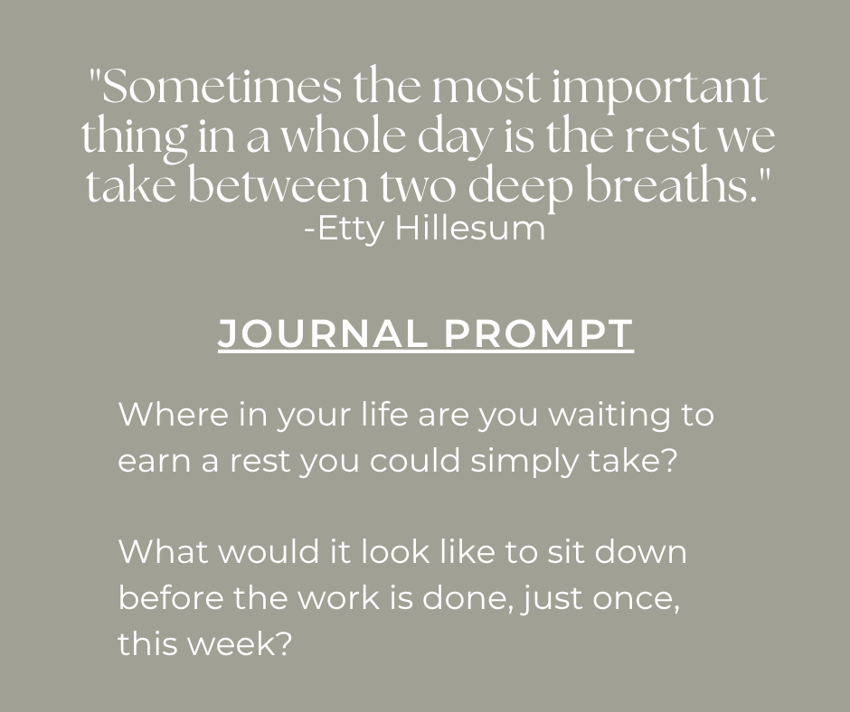 quote and journal prompt that match today's Sunday, Reset