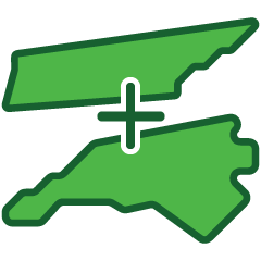 Tennessee and North Carolina icons