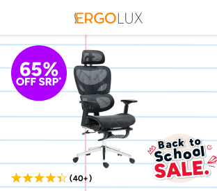 Ergolux Plus Ergonomic Mesh Office Chair with Footrest (Black) Product Image