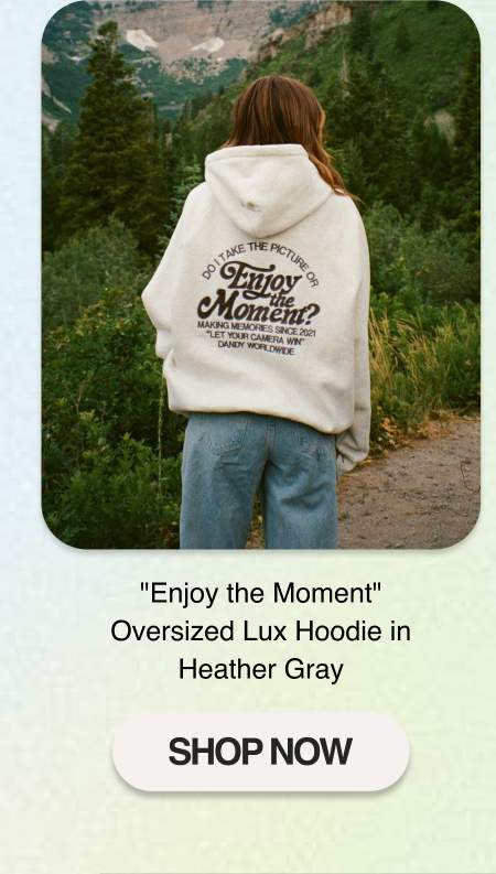 "Enjoy the Moment" Oversized Lux Hoodie in Heather Gray