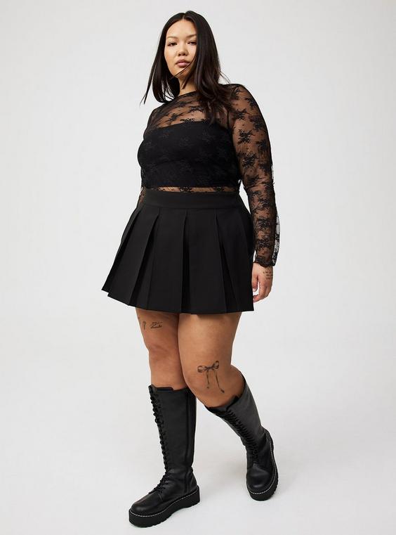 High-Rise Box-Pleat Skort