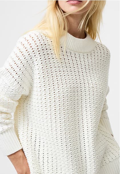 Varli Mock Neck Open Stitch Jumper