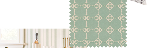 Carson Kressley Geometric Snaffle Bit Green Fabric by the Yard