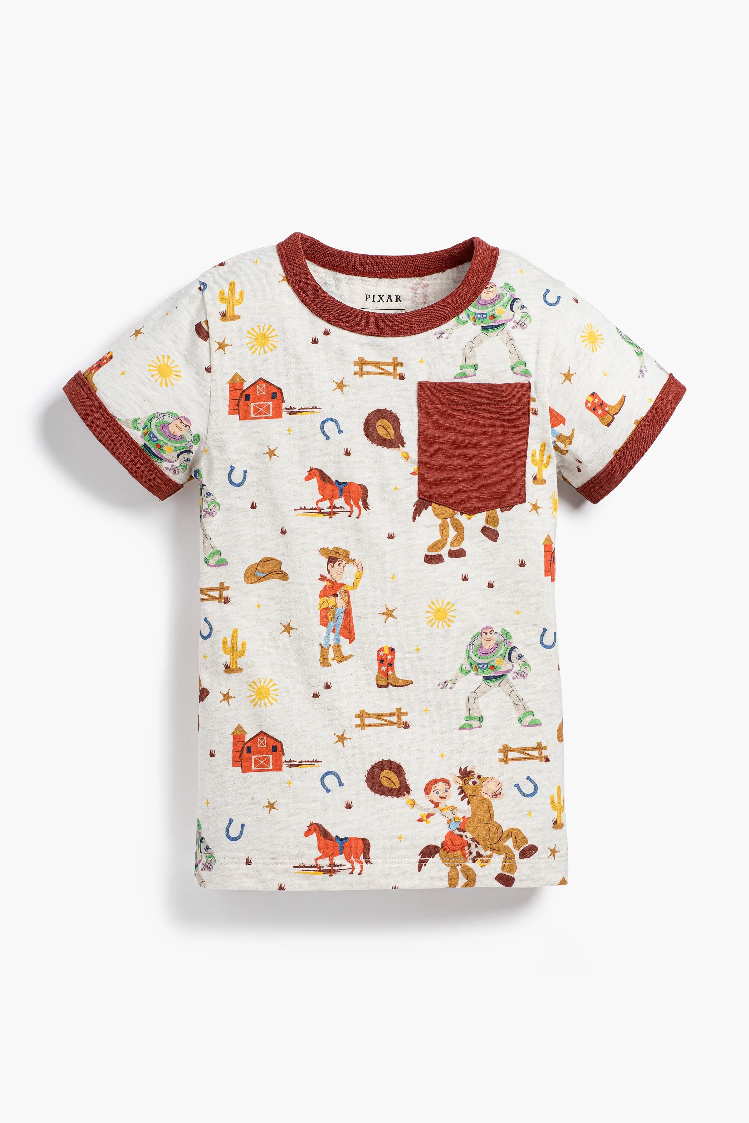 Image of Short Sleeve Crewneck Tee In Toy Story Western Friends