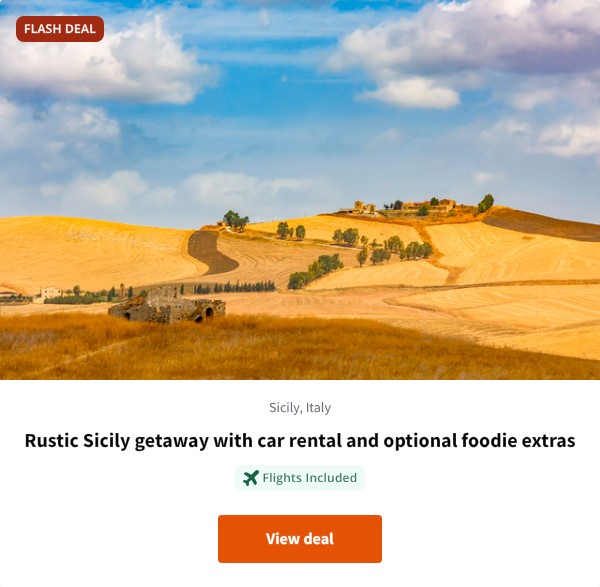 Rustic Sicily getaway with car rental and optional foodie extras