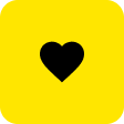 black heart icon on yellow square box