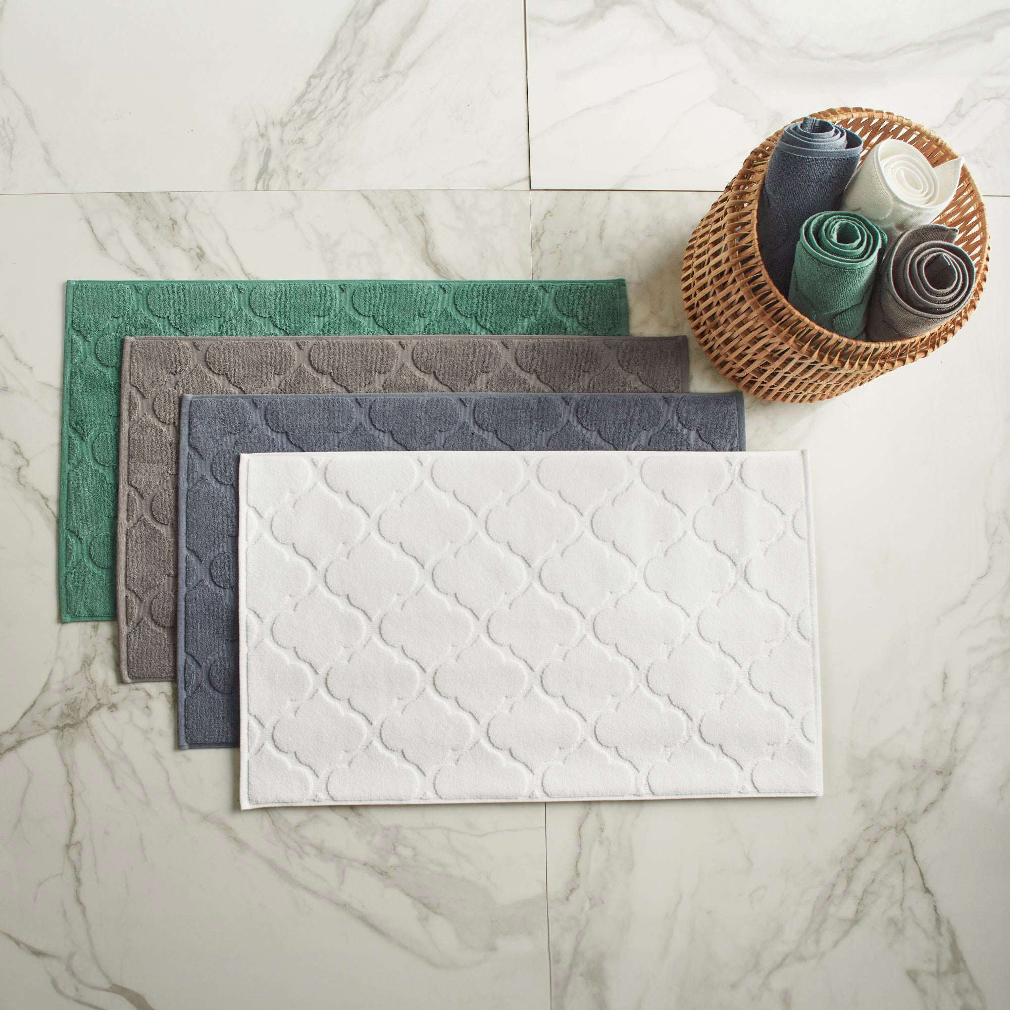 WelHome Geometric Tub Mats, 2-Pack
