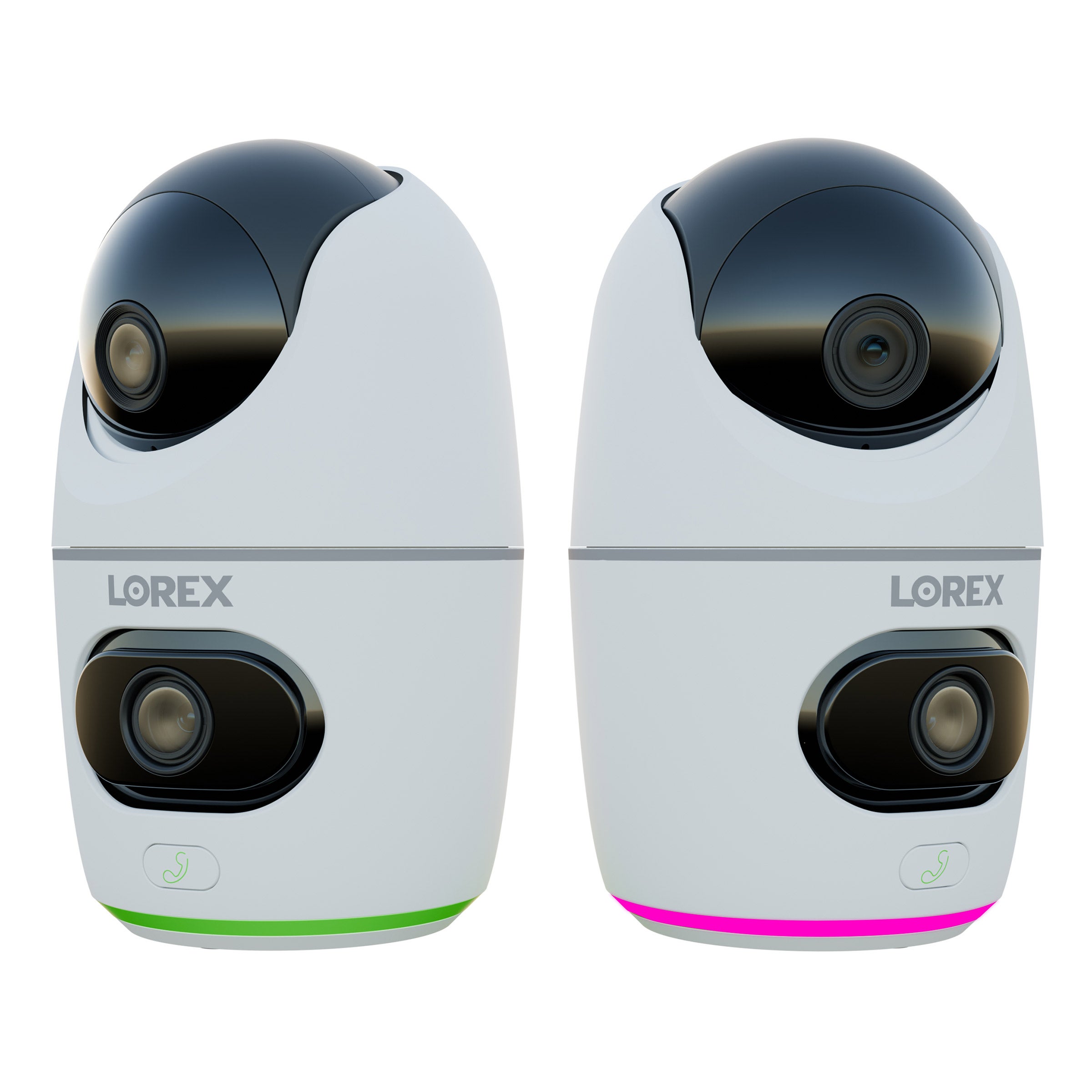 Lorex 2K Dual Lens Indoor Pan-tilt Wi-Fi Security Camera, 2-Pack