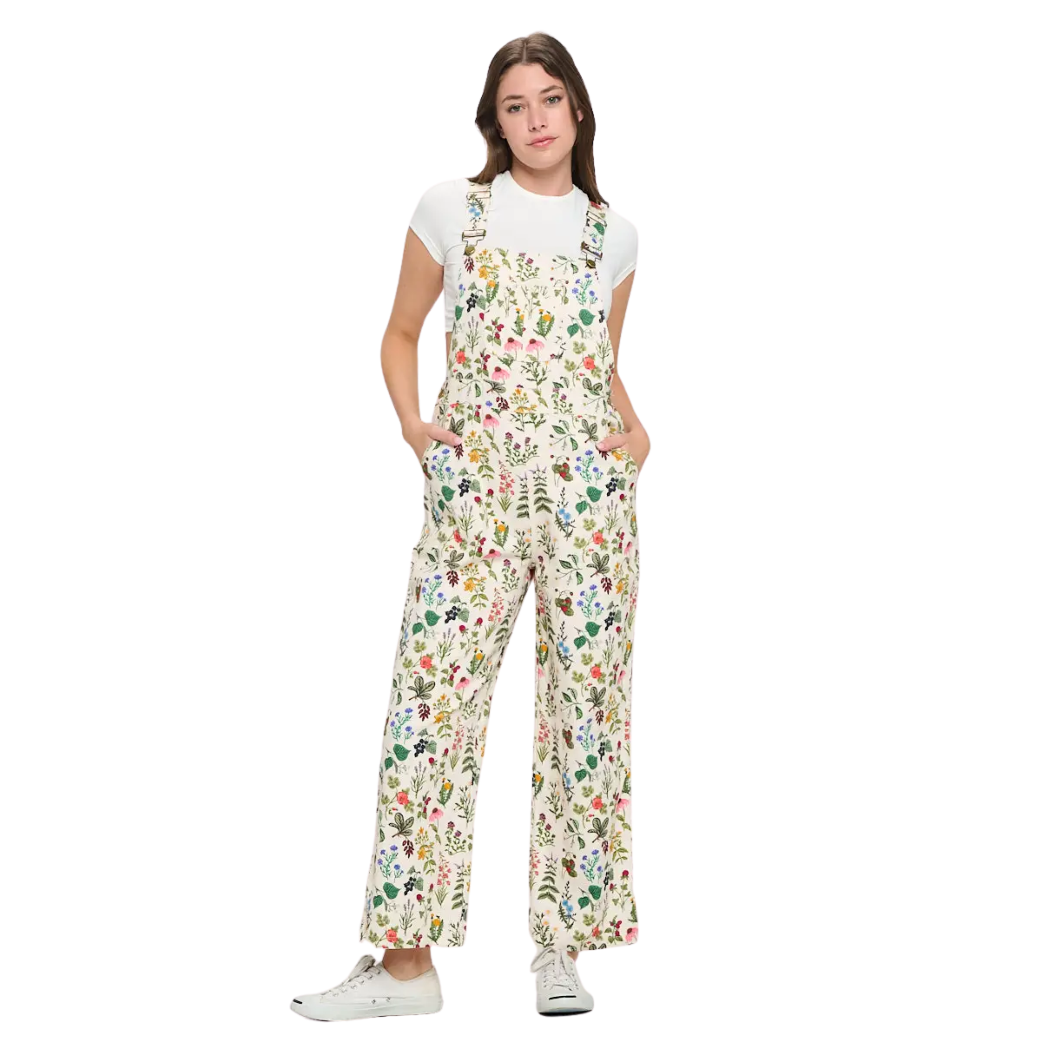 Image of Floral Garden Print Overalls