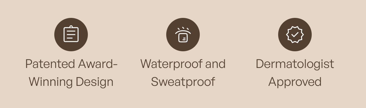 Patented Award-Winning Design - Waterproof and Sweatproof - Dermatologist Approved