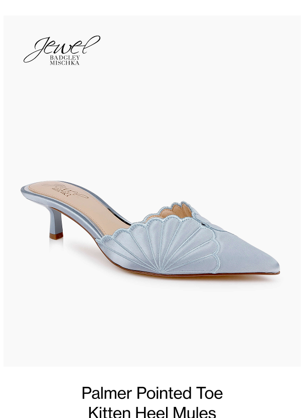 Palmer Pointed Toe Kitten Heel Mules