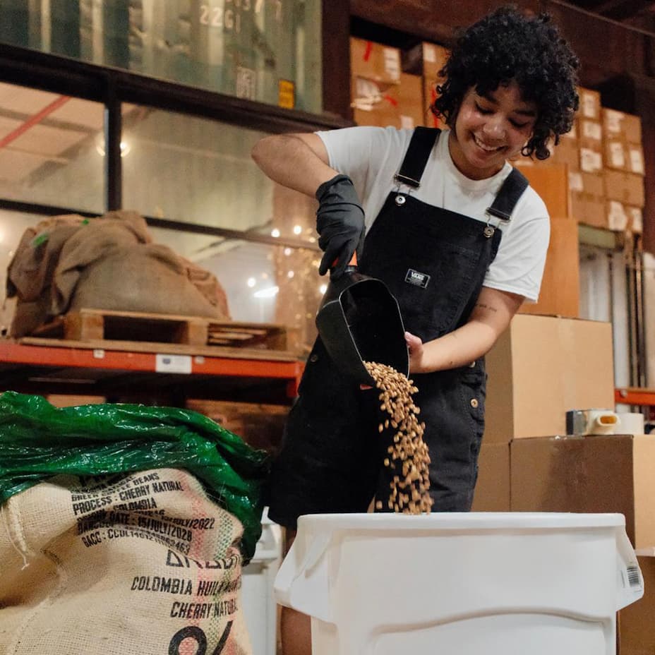 A photograph of our roaster, Carmen