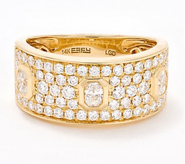 Effy Lab Grown Diamond Art Deco Band Ring  14K Gold