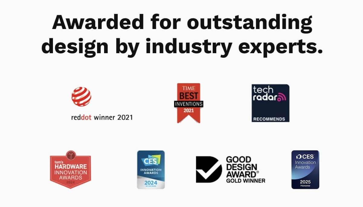 Awarded for outstanding design by industry experts.