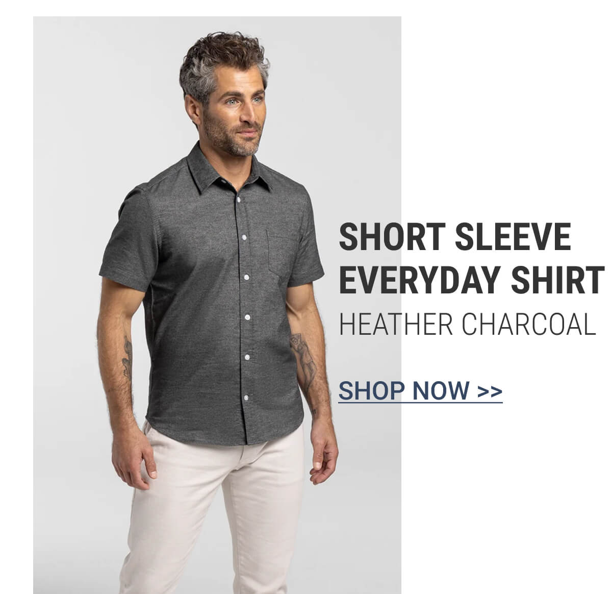 Heather Charcoal Short Sleeve Everyday Shirt