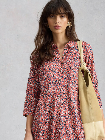 Shop Rua Jersey Collared Shirt Dress Midi