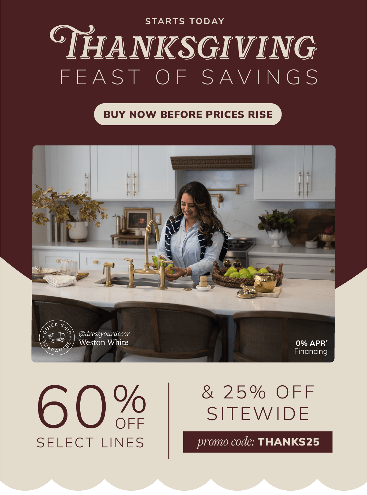 Feast of Savings: Up to 60% Off with Code: THANKS25