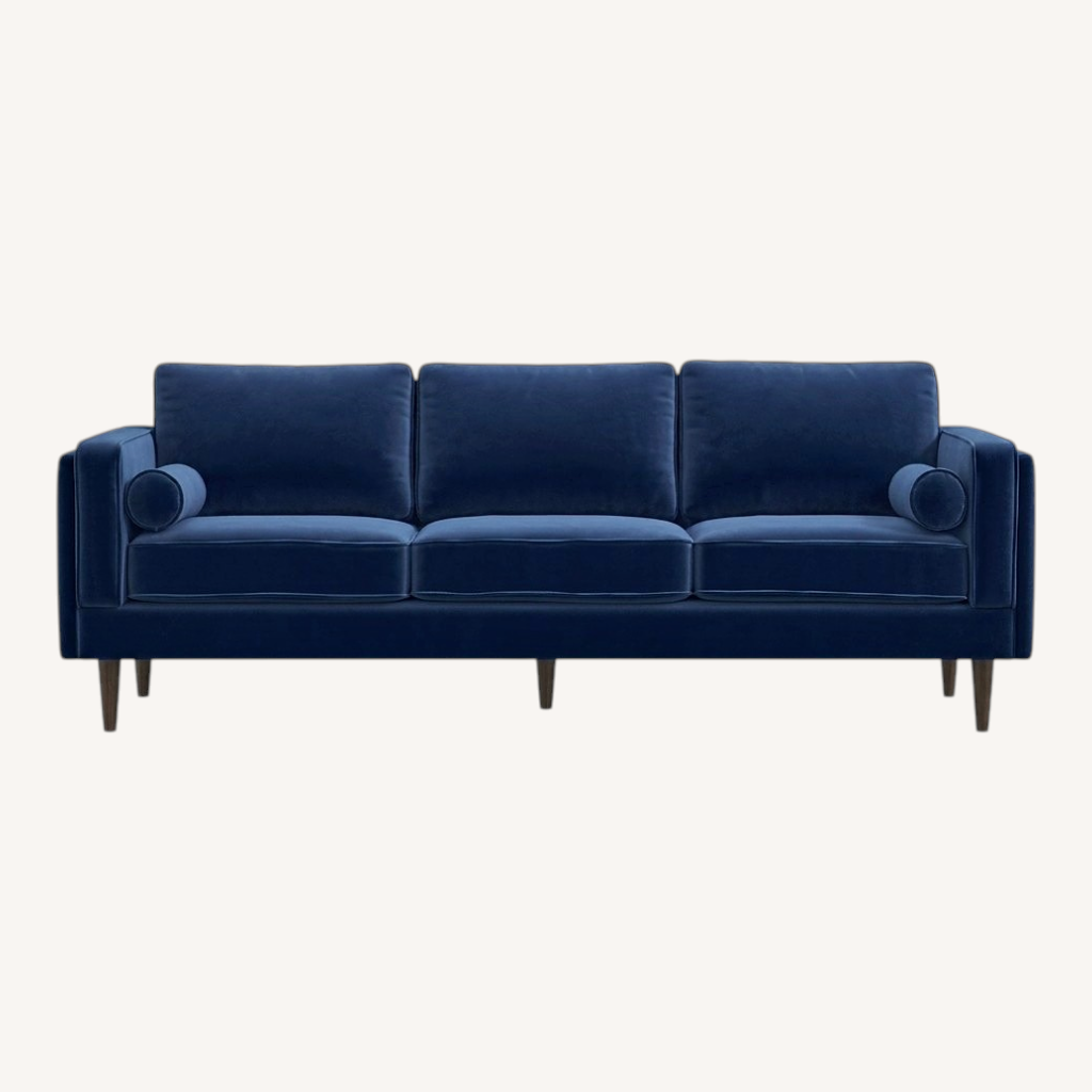 Image of Allmodern Blue Velvet Sofa
