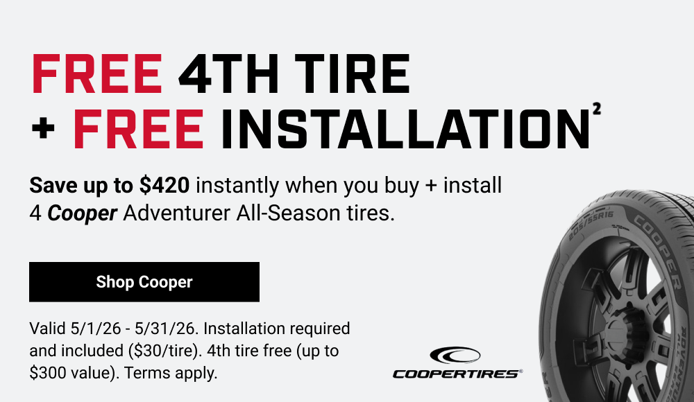 FREE 4TH TIRE+FREE INSTALLATION COOPER TIRES(2)