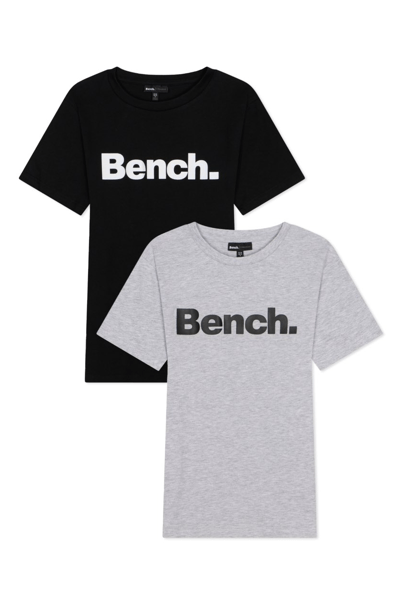 Image of Womens 'GRAMMEN' 2 Pack T-Shirts - BLACK/GREY MARL